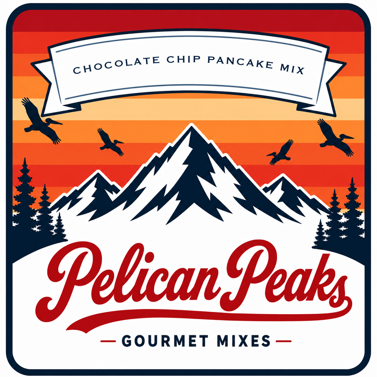 Pelican Peaks Chocolate Chip Pancake Mix front label