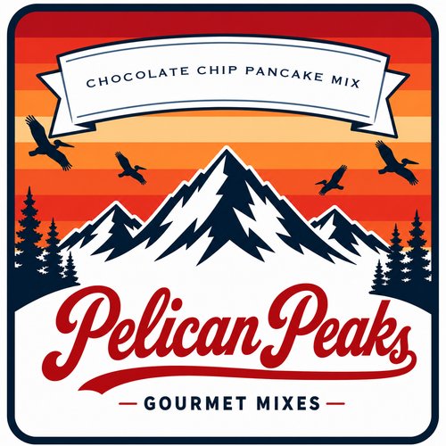 Pelican Peaks Chocolate Chip Pancake Mix front label